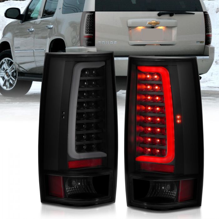 ANZO 2007-2014 Chevy Tahoe LED Taillight Plank Style Black w/Smoke Lens