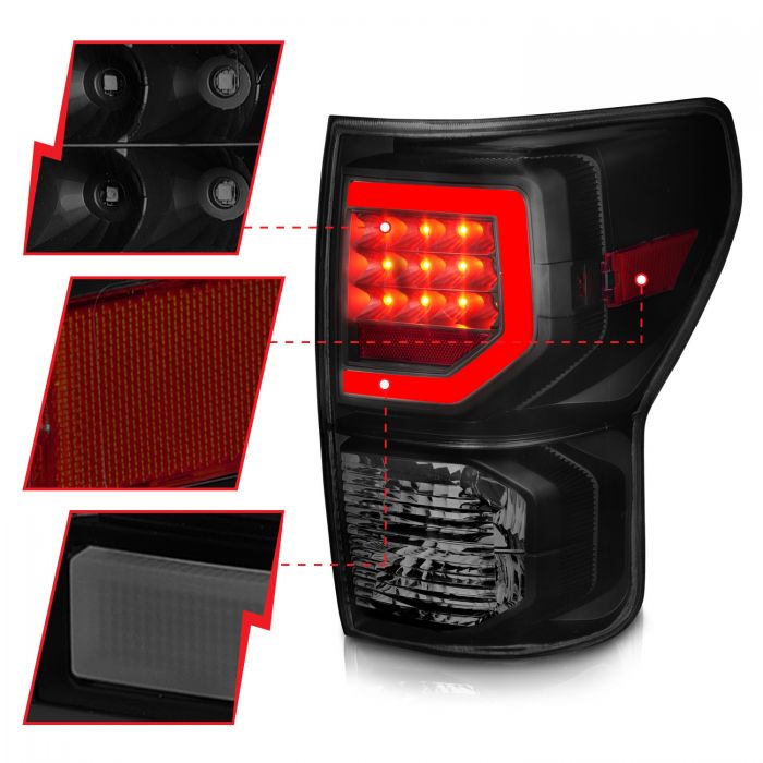 Anzo 07-11 Toyota Tundra Full LED Tailights Black Housing Smoke Lens G2 (w/C Light Bars) - 0