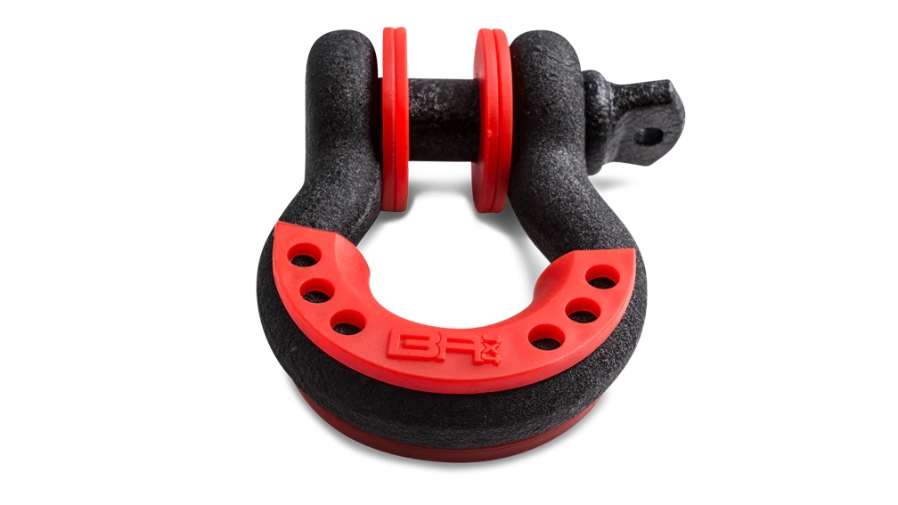 Body Armor 4x4 3/4in Black D-Ring with Red Isolators Single - 0