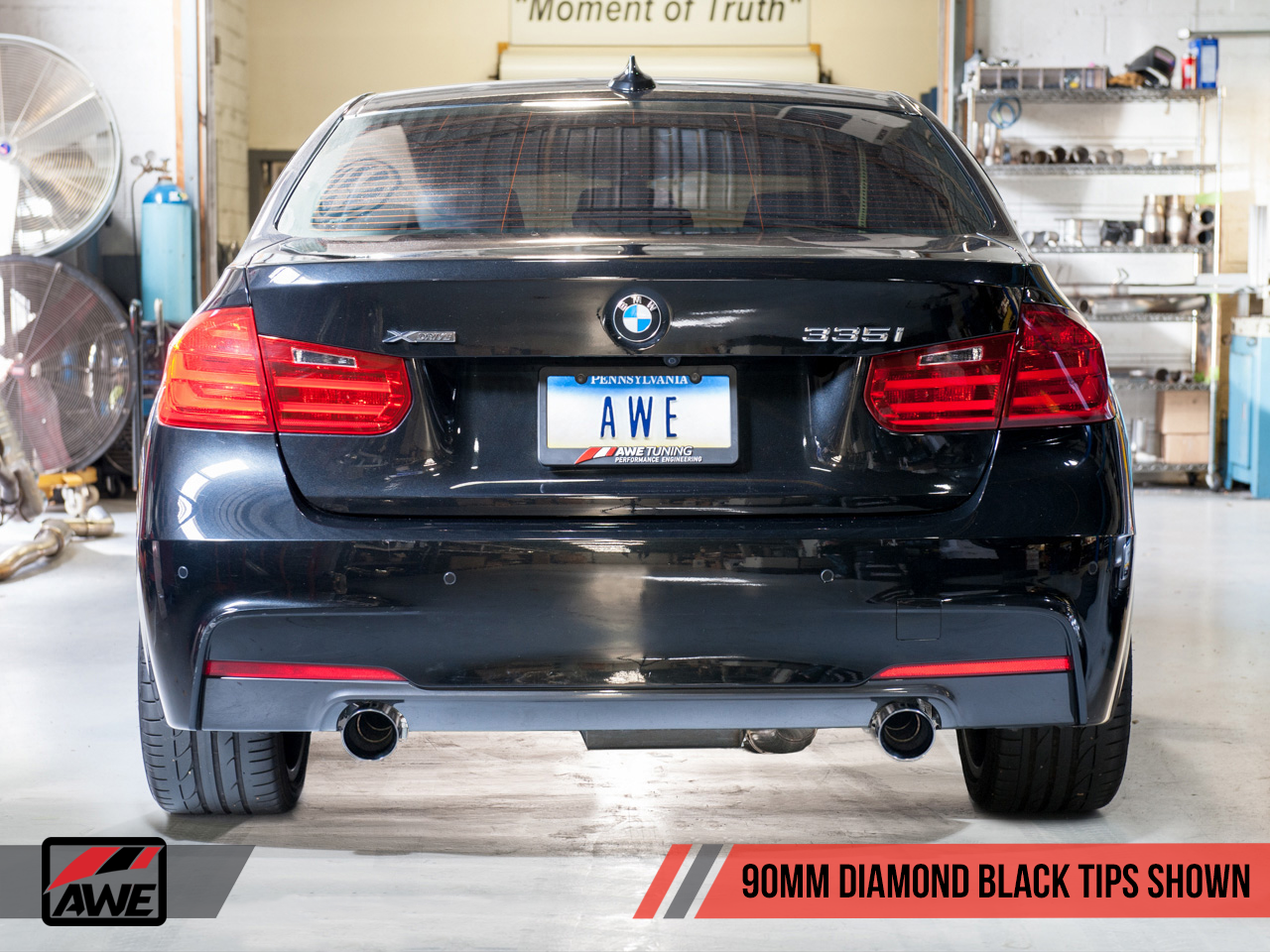 AWE Touring Edition Axle Back Exhaust for BMW F3X 335i/435i - Diamond Black Tips (90mm)