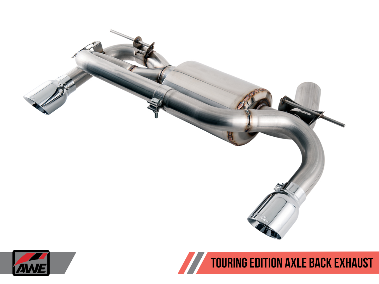 AWE Touring Edition Axle Back Exhaust for BMW F3X 340i / 440i - Chrome Silver Tips (90mm)