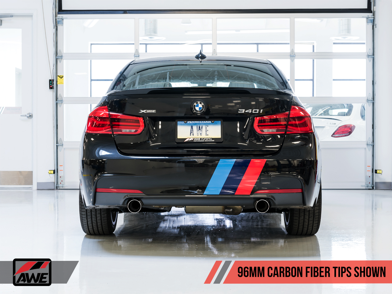 AWE Touring Edition Axle Back Exhaust for BMW F3X 335i / 435i - Carbon Fiber Tips