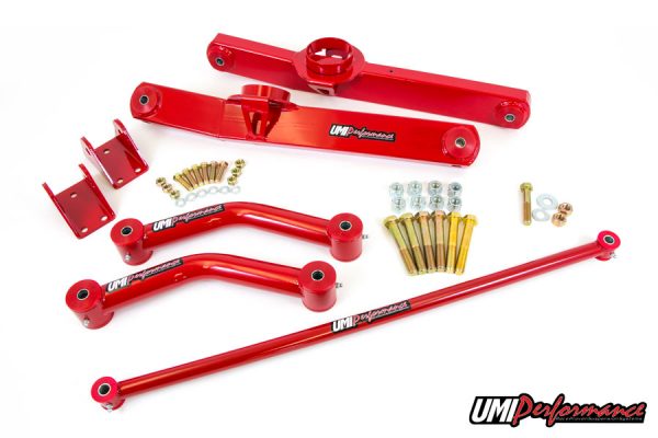 UMI Performance 59-64 GM B-Body Rear Suspension Kit 4-Link- Chevy only - Red