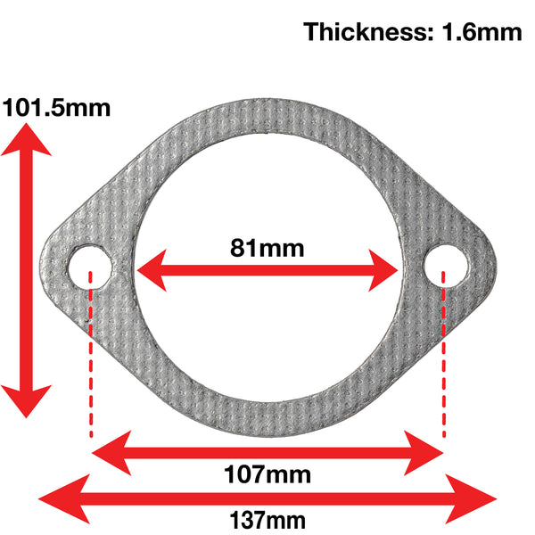 Apexi Muffler Accessories Oval Muffler Gasket. 2-Bolt (Infiniti. Nissan) P-107mm