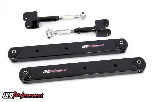 UMI Performance 64-67 GM A-Body Rear Control Arm Kit Fully Boxed Lowers Adjustable Uppers