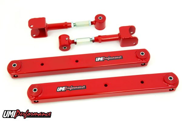 UMI Performance 64-67 GM A-Body Rear Control Arm Kit Fully Boxed Lowers Adjustable Uppers