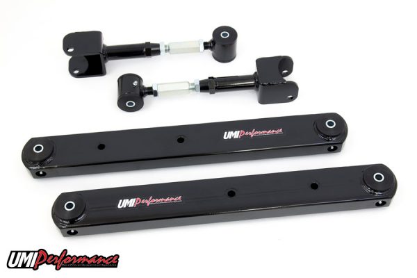 UMI Performance 64-67 GM A-Body Rear Control Arm Kit Fully Boxed Lowers Adjustable Uppers