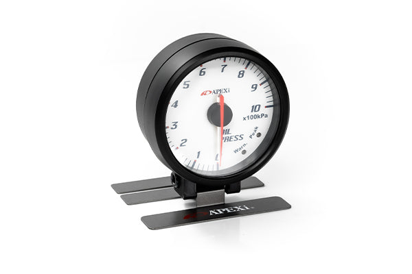 APEXi EL II System Gauge. Oil Pressure. White Display / Black Ring