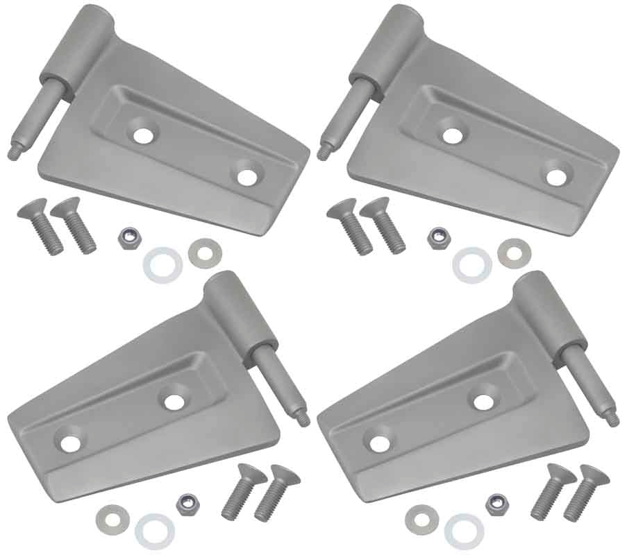 Kentrol 07-18 Jeep Wrangler JK Door Hinge Set 4 Pieces 2 Door Bare Grey