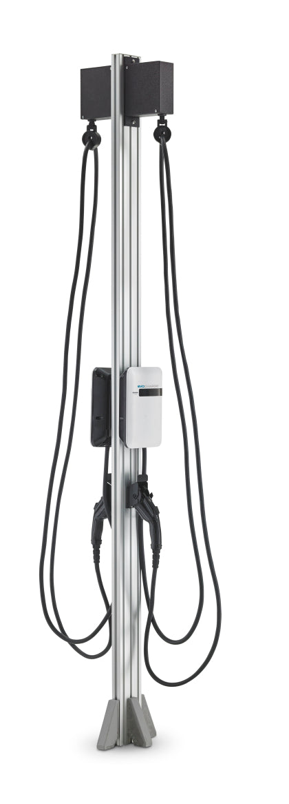 EvoCharge EVSE Dual Port Pedestal w/Retractors - 0