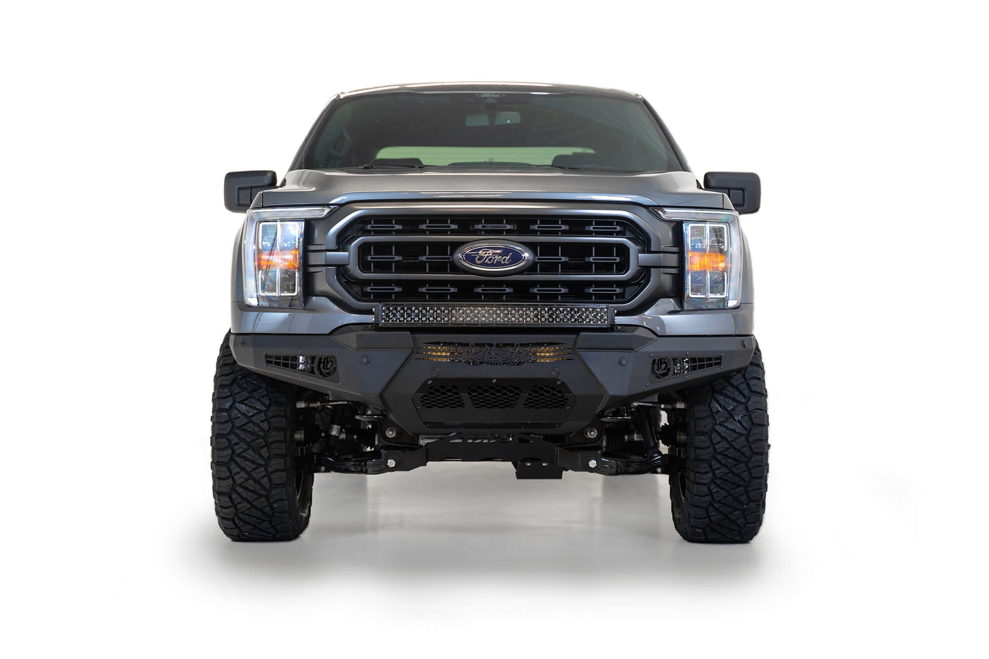 ADDICTIVE DESERT DESIGNS HONEYBADGER FRONT BUMPER: 2021+ FORD F-150