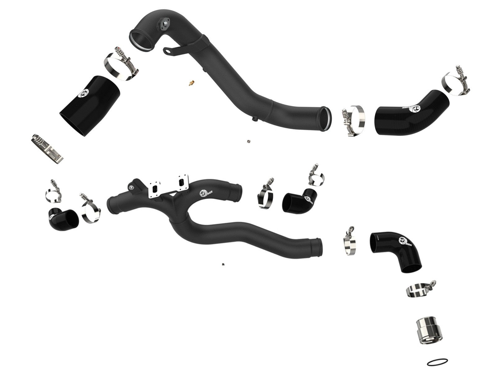 AFE 18-22 Kia Singer V6-3.3L BladeRunner Alum Hot/Cold Charge Pipe Kit Black