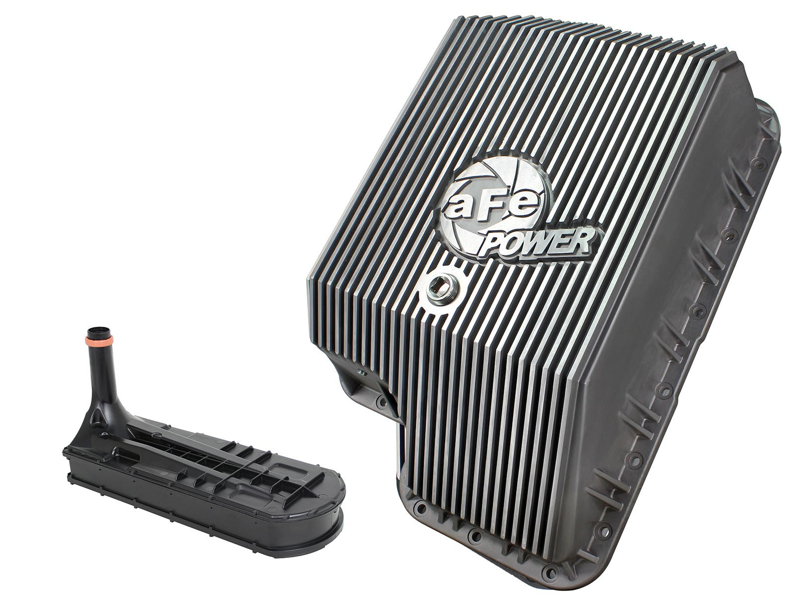 aFe Power Transmission Pan Raw w/ Machined Fins Ford Diesel Trucks 94-10 V8-7.3L/6.0L/6.4L (td)