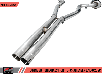 AWE Touring Edition Exhaust for 15+ Challenger 6.4 / 6.2 SC - Non-Resonated - Stock Tips