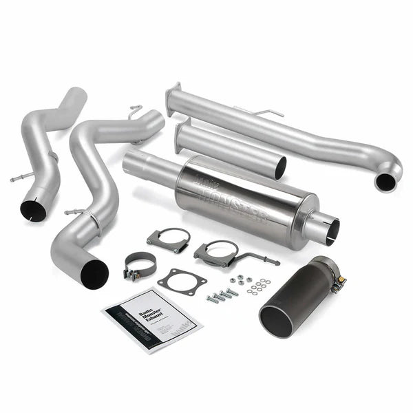 Banks Power 01-04 Chevy 6.6L SCLB Monster Exhaust System - SS Single Exhaust w/ Black Tip