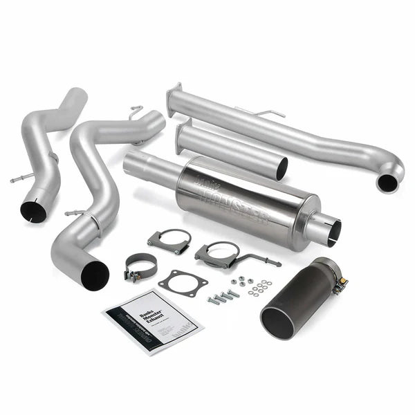 Banks Power 01-04 Chevy 6.6L Ec/CCSB Monster Exhaust System - SS Single Exhaust w/ Black Tip