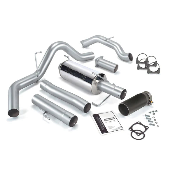 Banks Power 03-04 Dodge 5.9 SCLB/CCSB Cat Monster Exhaust System - SS Single Exhaust w/ Black Tip