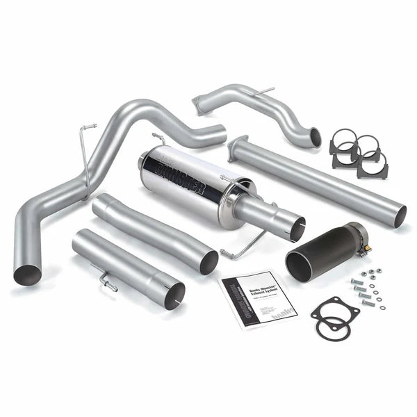 Banks Power 03-04 Dodge 5.9L CCLB(Catted) Monster Exhaust System - SS Single Exhaust w/ Black Tip