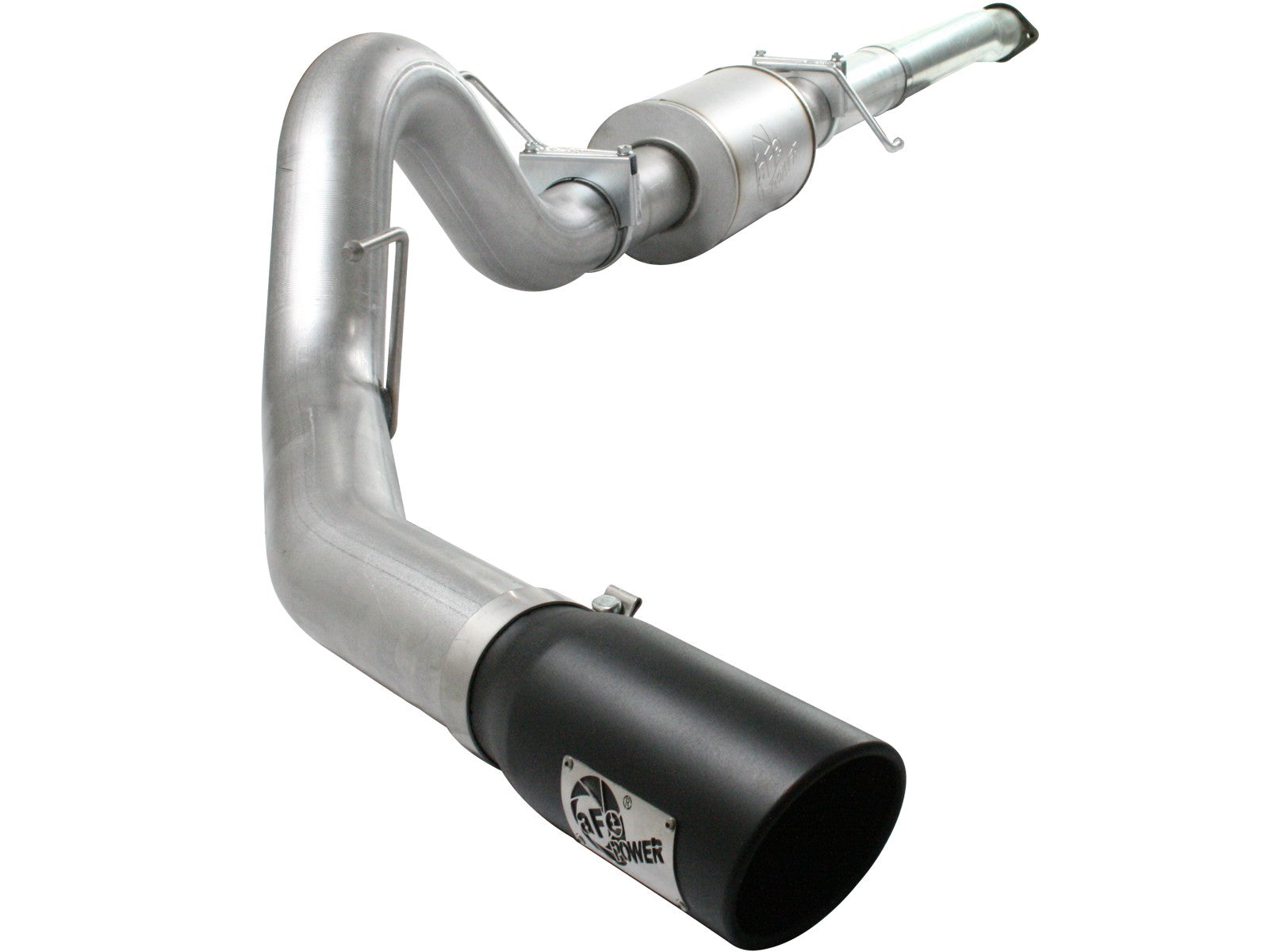 ATLAS 4 IN Aluminized Steel Cat-Back Exhaust System w/ Muffler & Black Tip Ford F-150 11-14 V6-3.5L (tt)