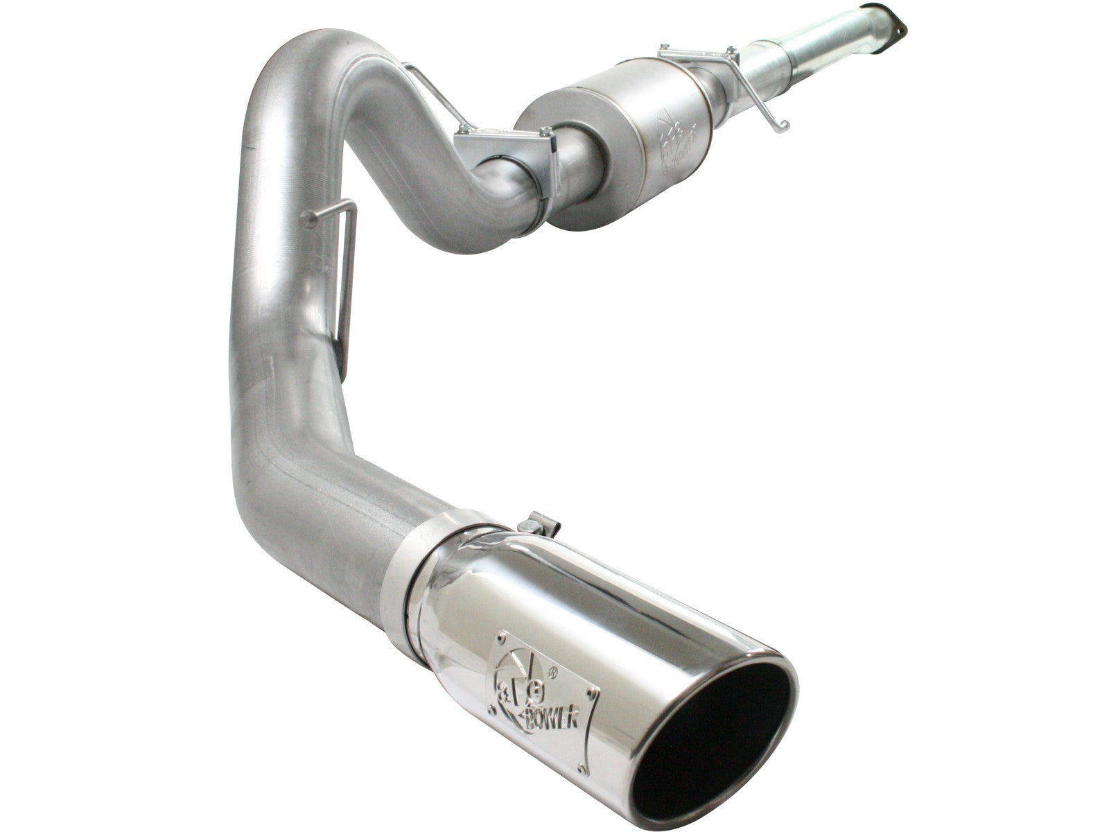 ATLAS 4 IN Aluminized Steel Cat-Back Exhaust System w/ Muffler & Polished Tip Ford F-150 11-14 V6-3.5L (tt)