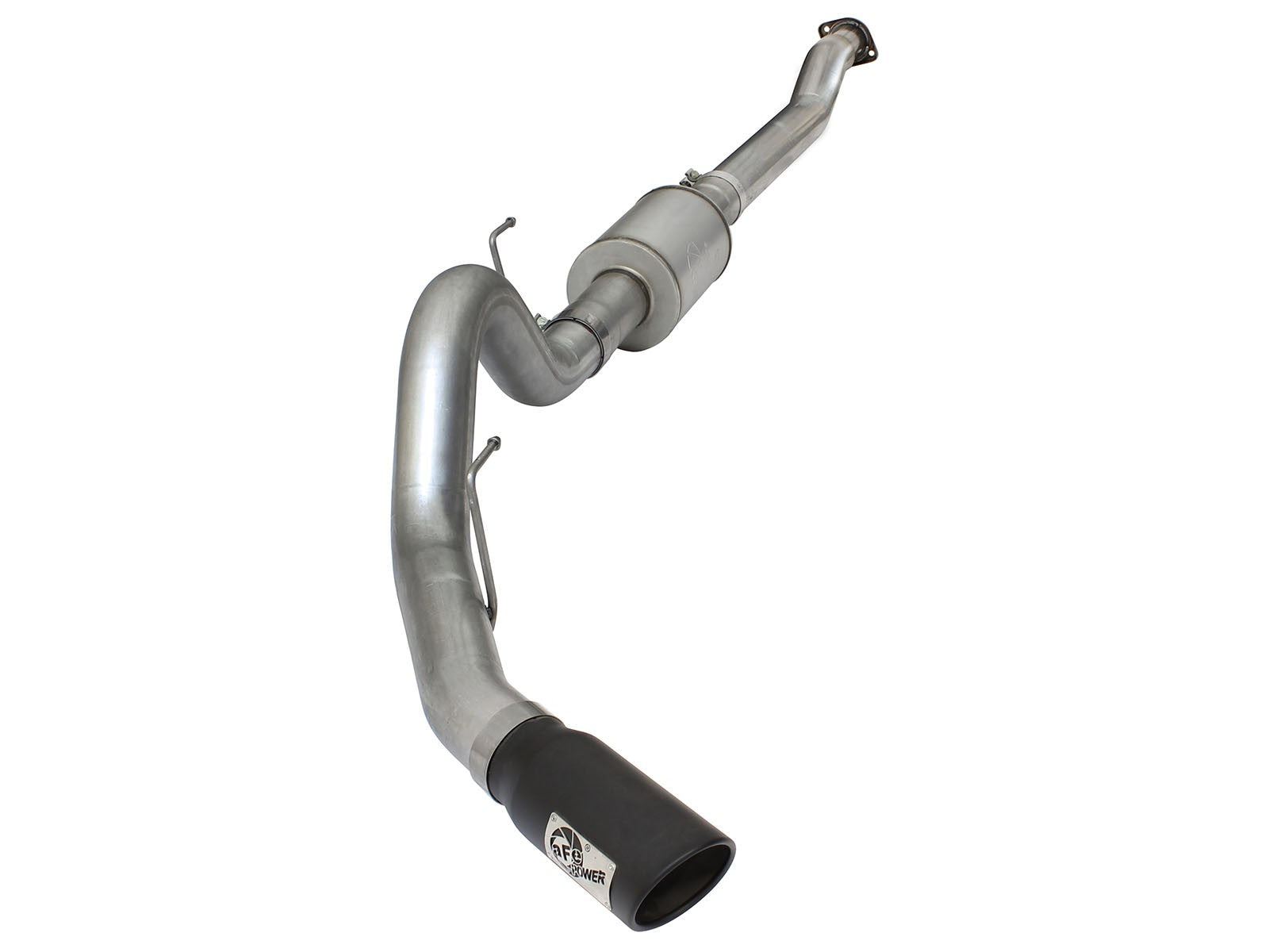 ATLAS 4 IN Aluminized Steel Cat-Back Exhaust System w/ Muffler & Black Tip Ford F-150 15-20 V6-2.7L/3.5L (tt)