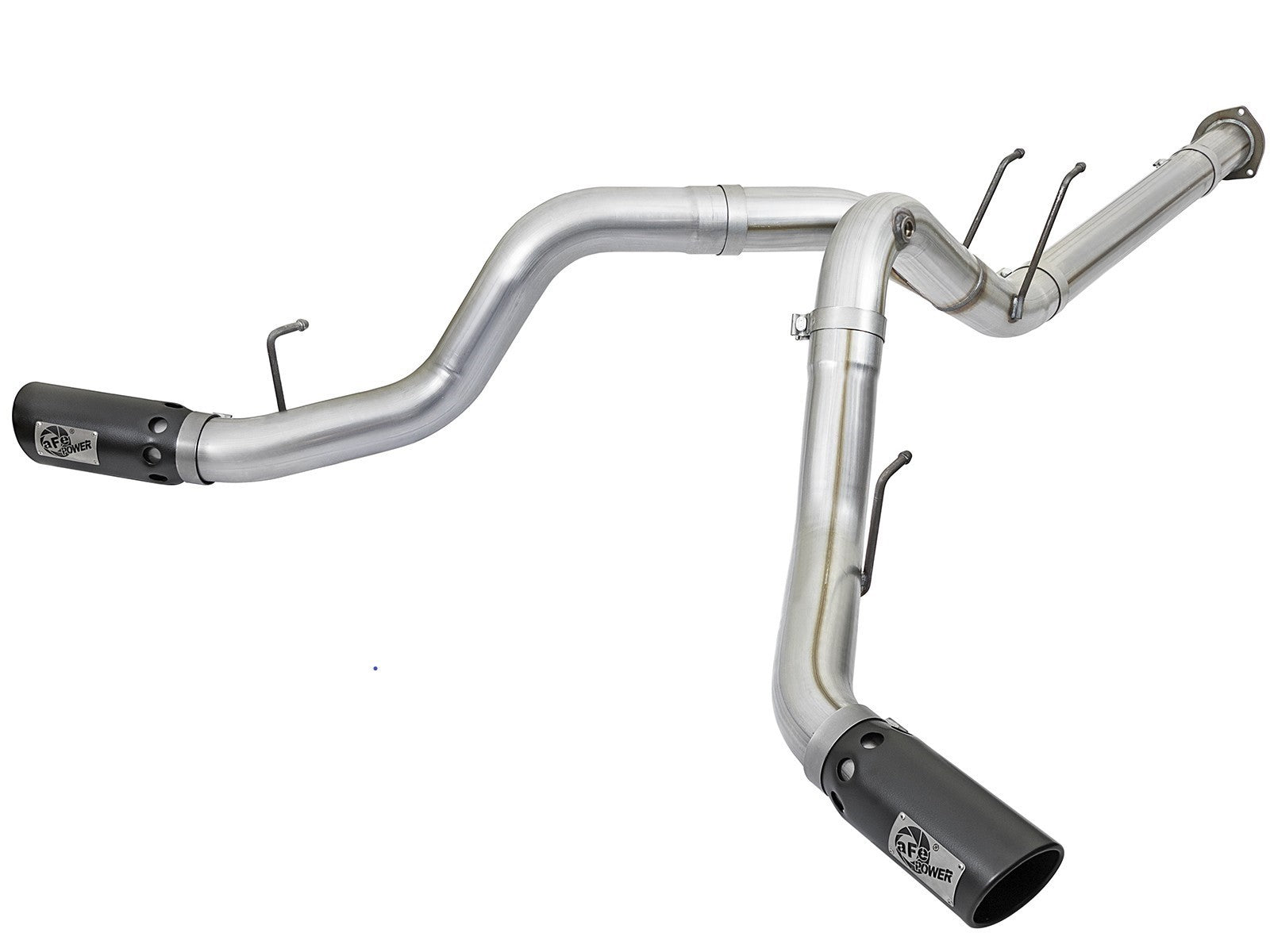 ATLAS 4 IN Aluminized Steel DPF-Back Exhaust System w/Black Tip Ford Diesel Trucks 17-20 V8-6.7L (td)