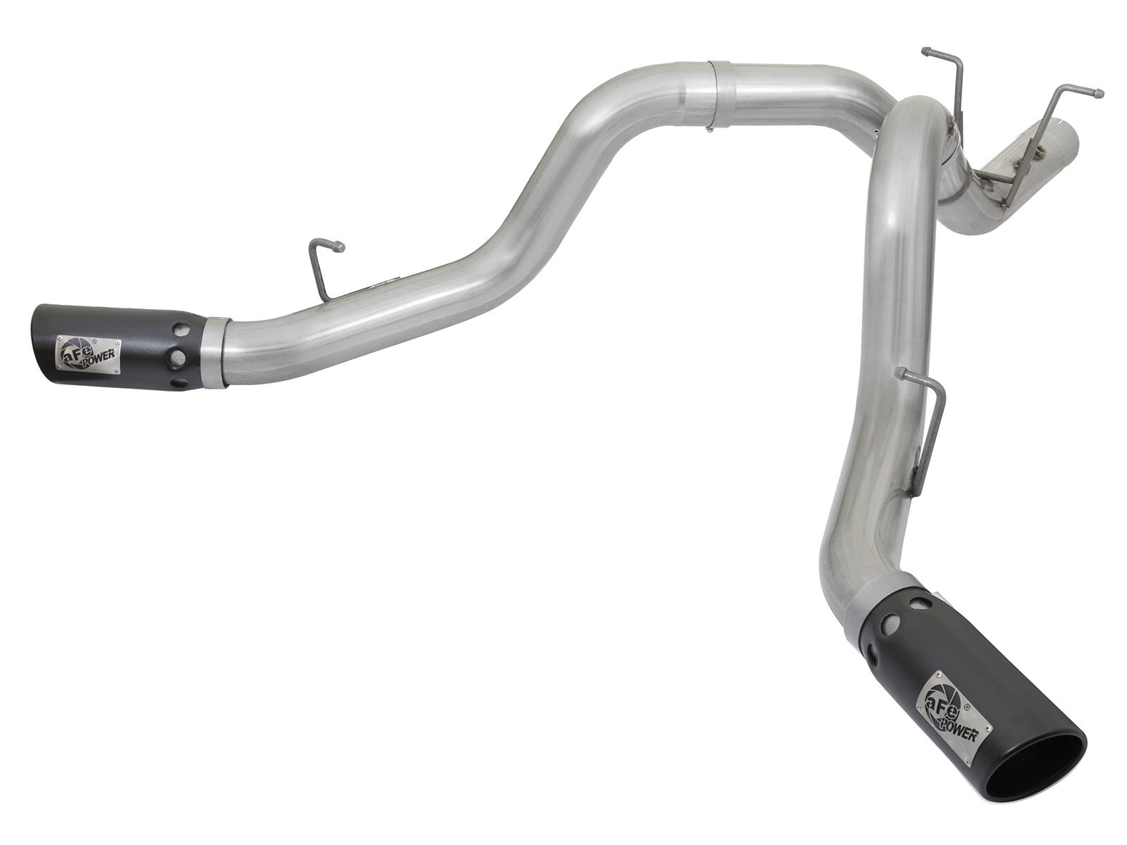 ATLAS 4 IN Aluminized Steel DPF-Back Exhaust System w/ Black Tip GM Diesel Trucks 17-19 V8-6.6L (td) L5P