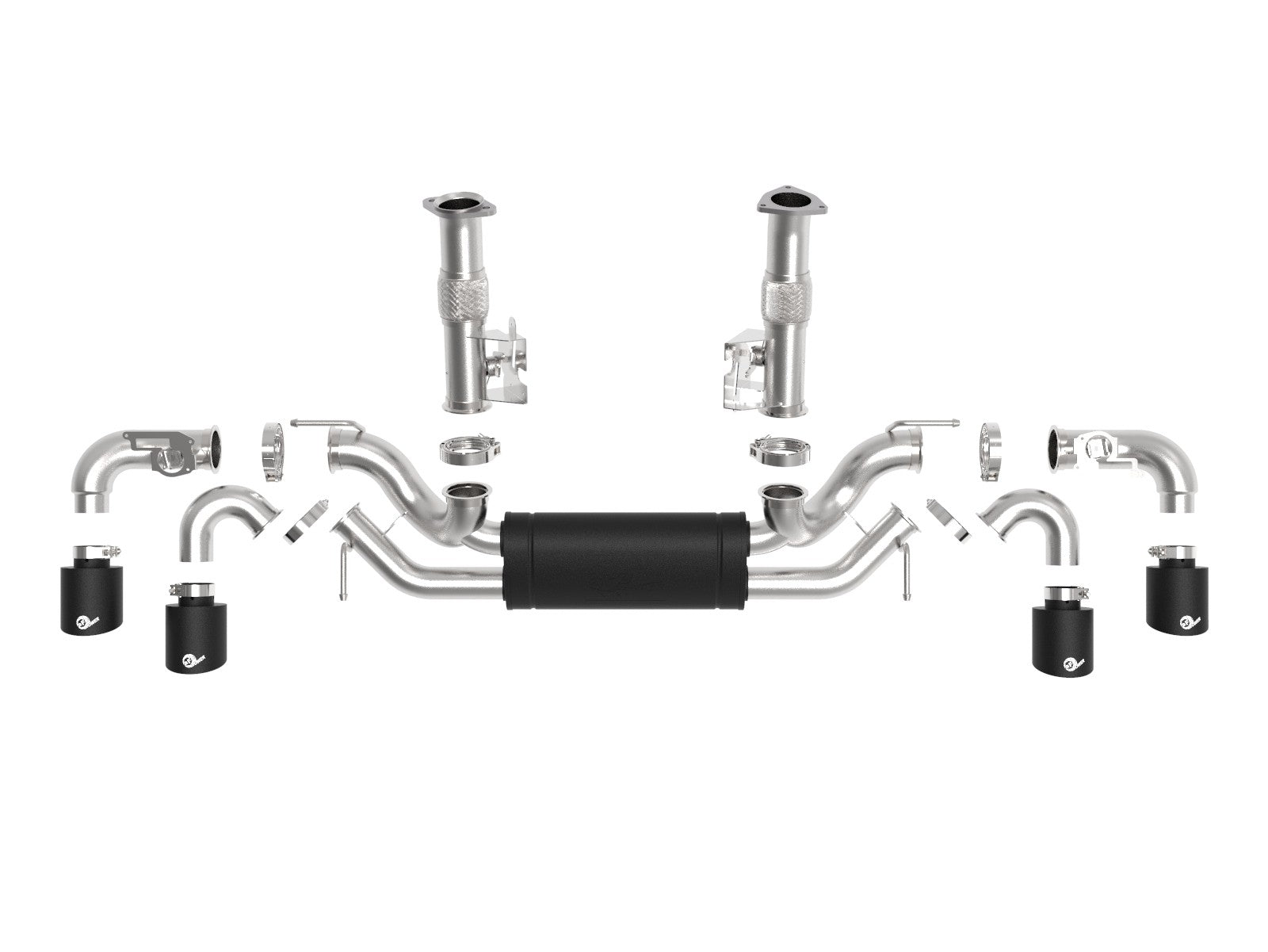 MACH Force-Xp 2-1/2 IN 304 Stainless Steel Cat-Back Exhaust w/Black Tips Chevrolet Corvette (C8) 2020 V8-6.2L - 0