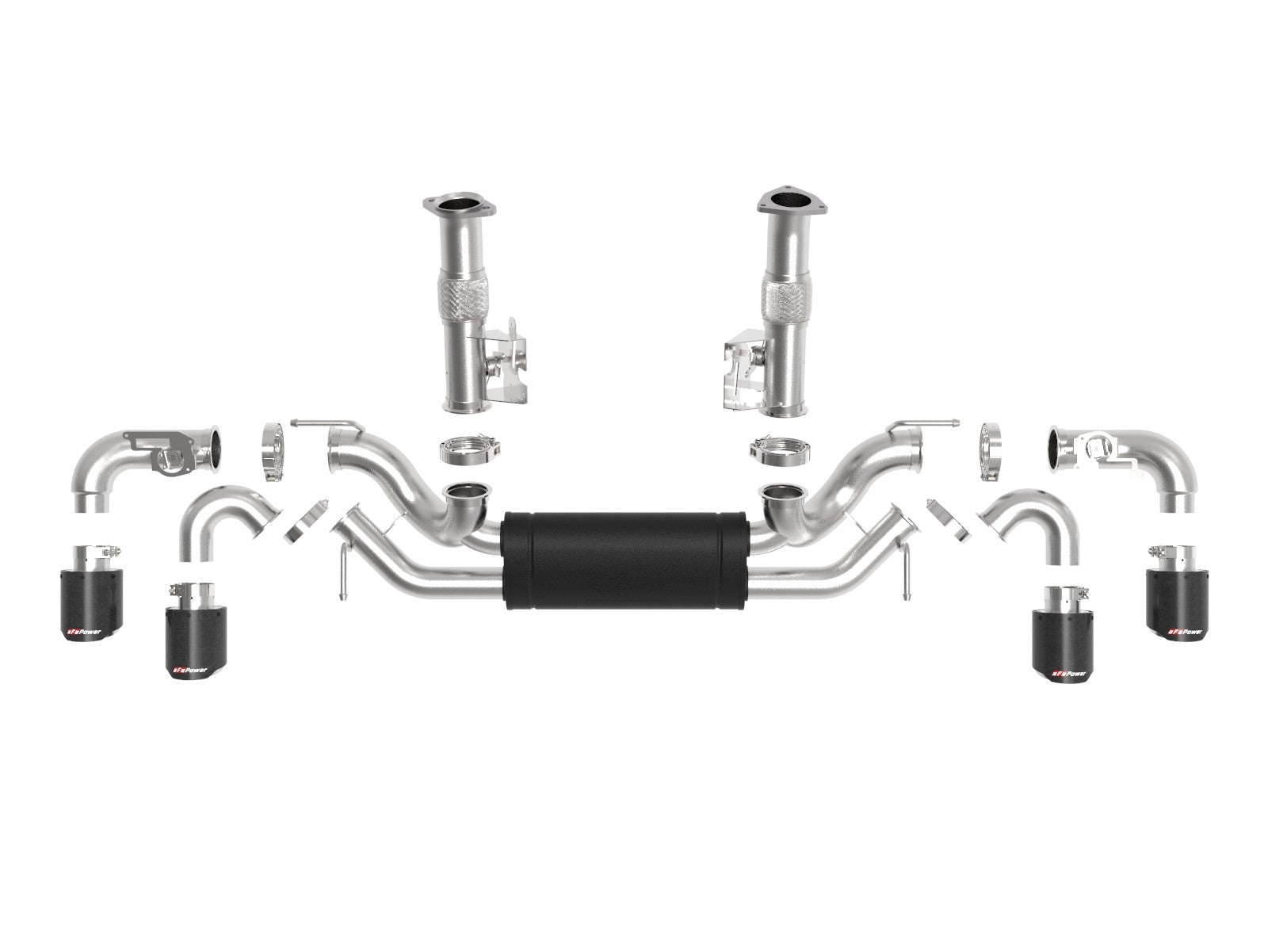 MACH Force-Xp 2-1/2 IN 304 Stainless Steel Cat-Back Exhaust w/Carbon Fiber Tips Chevrolet Corvette (C8) 2020 V8-6.2L - 0