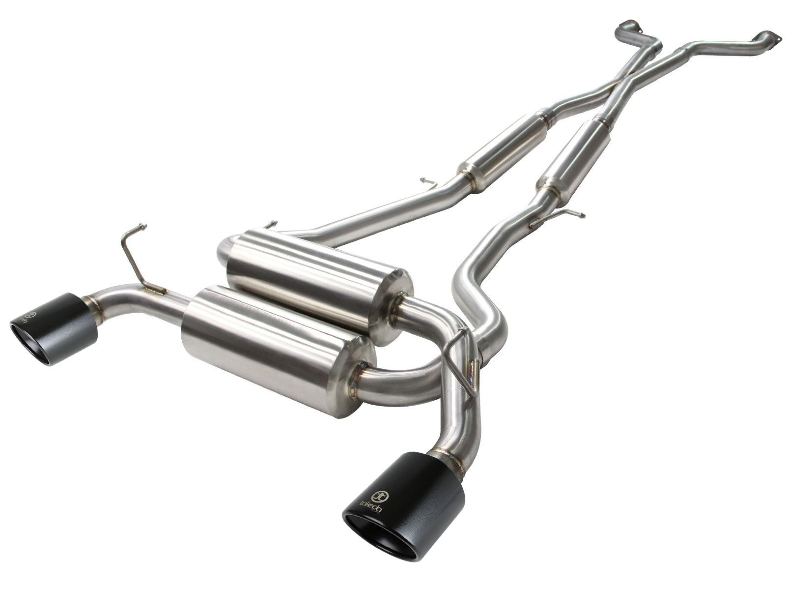 Takeda 2-1/2 IN 304 Stainless Steel Cat-Back Exhaust System w/ Black Tips Infiniti G37 08-13/Q60 14-15 V6-3.7L (VQ37VHR)