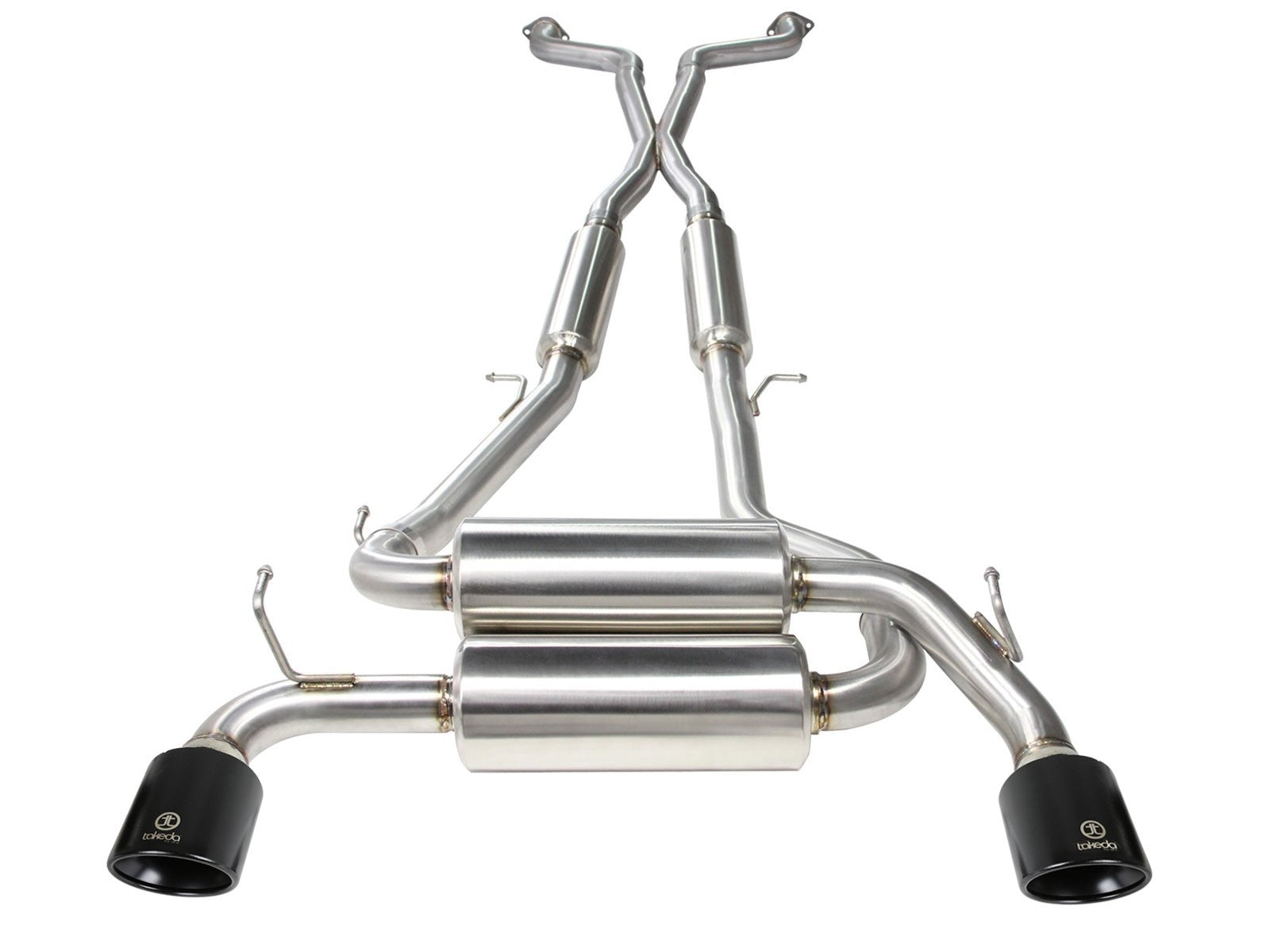 Takeda 2-1/2 IN 304 Stainless Steel Cat-Back Exhaust System w/ Black Tips Infiniti G37 08-13/Q60 14-15 V6-3.7L (VQ37VHR) - 0