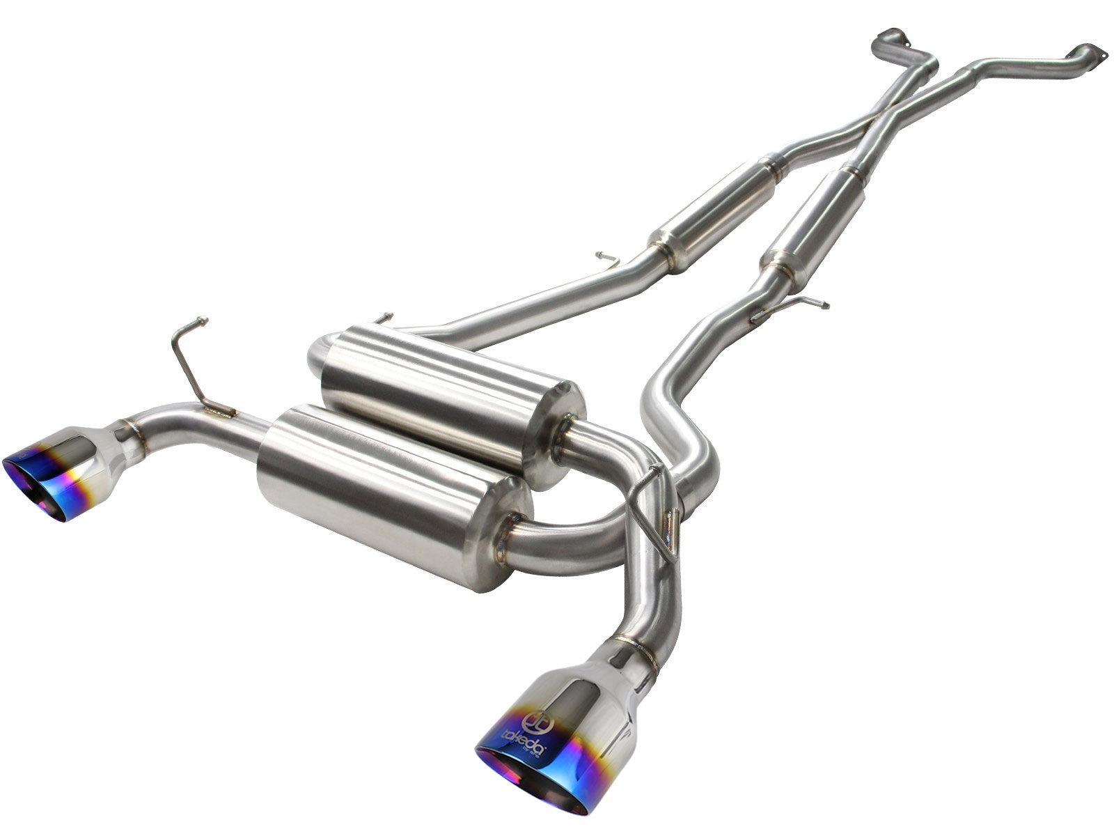 Takeda 2-1/2 IN 304 Stainless Steel Cat-Back Exhaust System w/ Blue Flame Tips Infiniti G37 08-13/Q60 14-15 V6-3.7L (VQ37VHR)