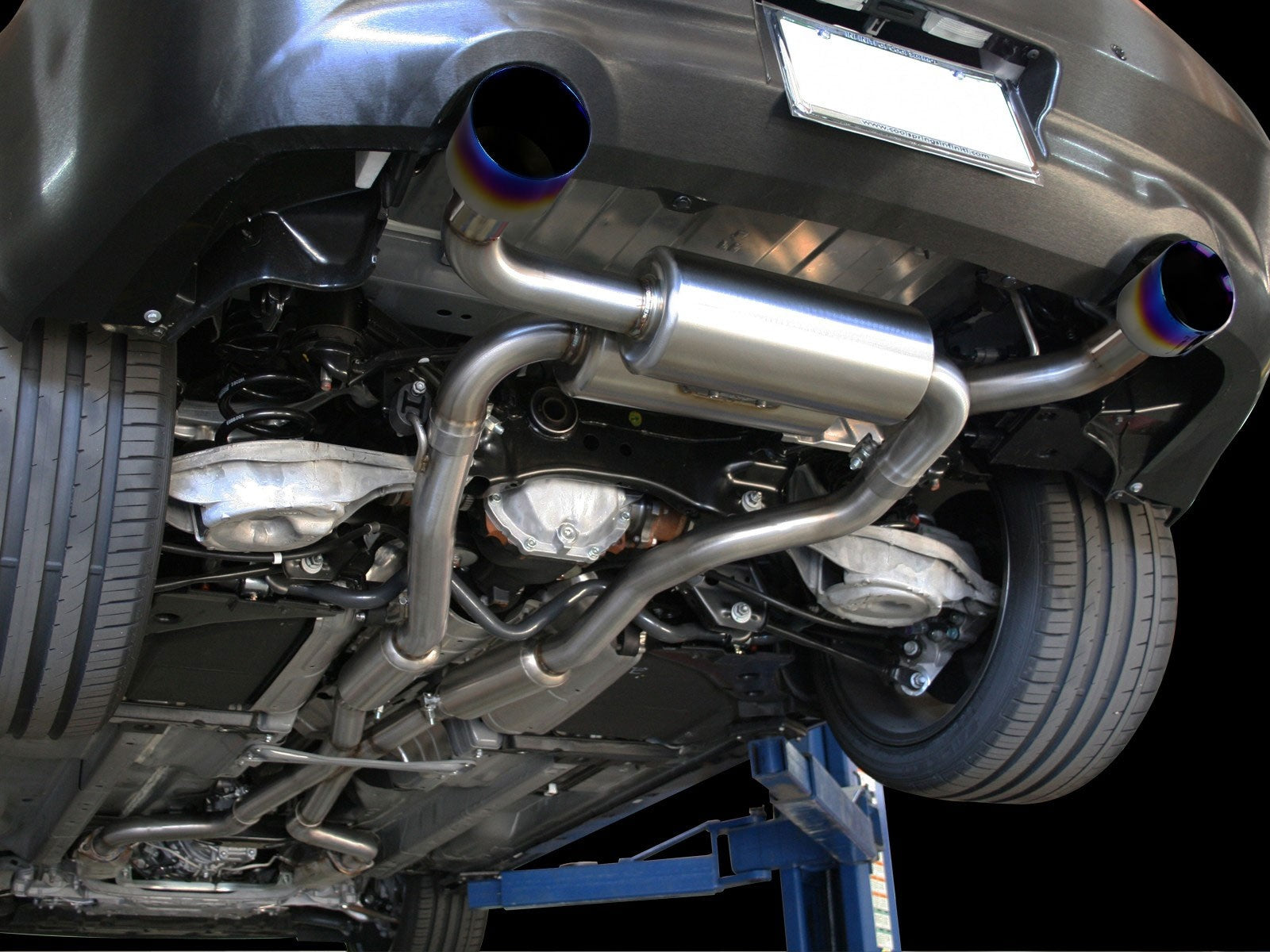 Takeda 2-1/2 IN 304 Stainless Steel Cat-Back Exhaust System w/ Blue Flame Tips Infiniti G37 08-13/Q60 14-15 V6-3.7L (VQ37VHR)