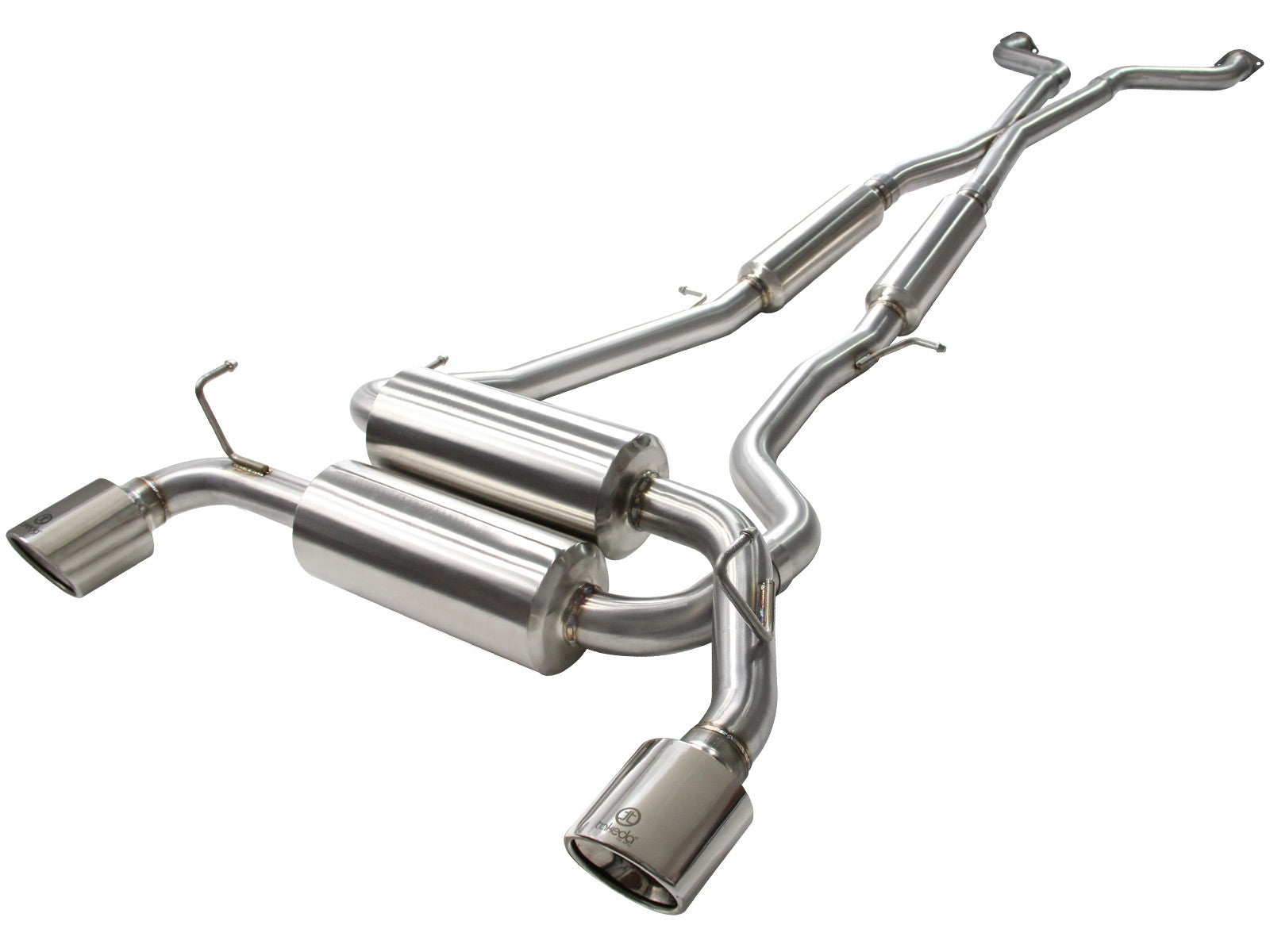 Takeda 2-1/2 IN 304 Stainless Steel Cat-Back Exhaust System w/ Polished Tips Infiniti G37 08-13/Q60 14-15 V6-3.7L (VQ37VHR)