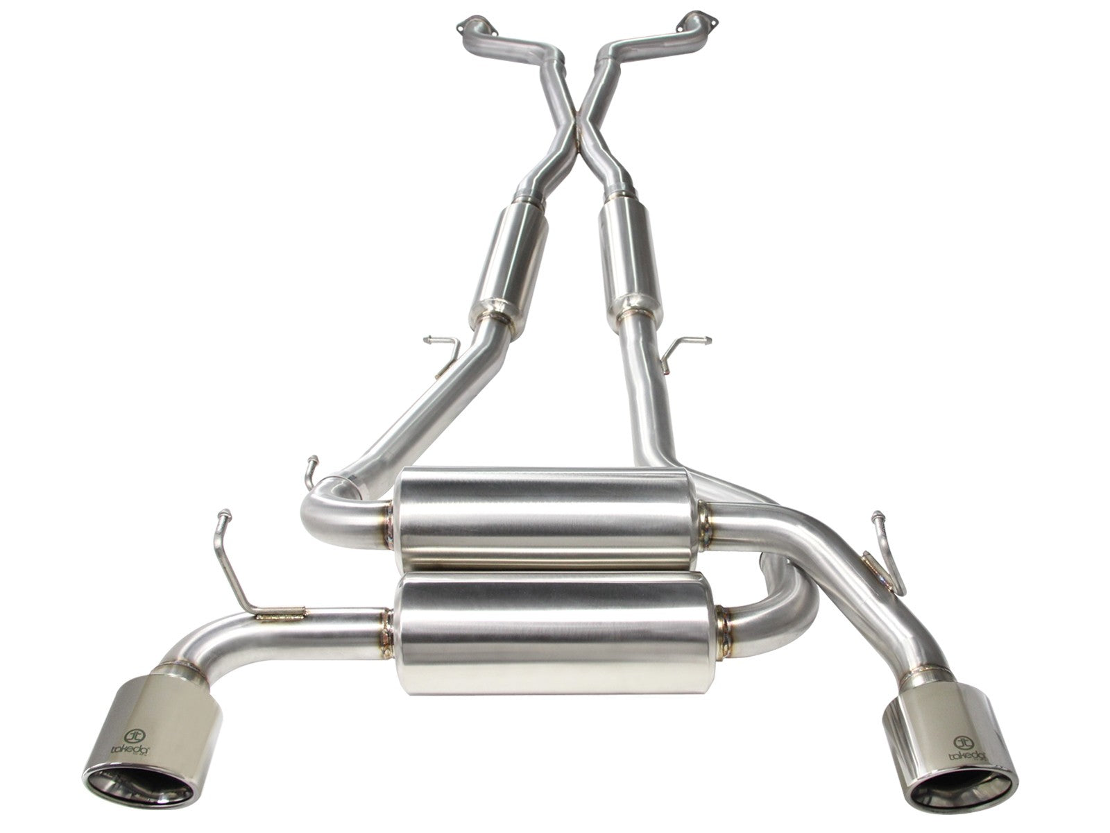 Takeda 2-1/2 IN 304 Stainless Steel Cat-Back Exhaust System w/ Polished Tips Infiniti G37 08-13/Q60 14-15 V6-3.7L (VQ37VHR) - 0