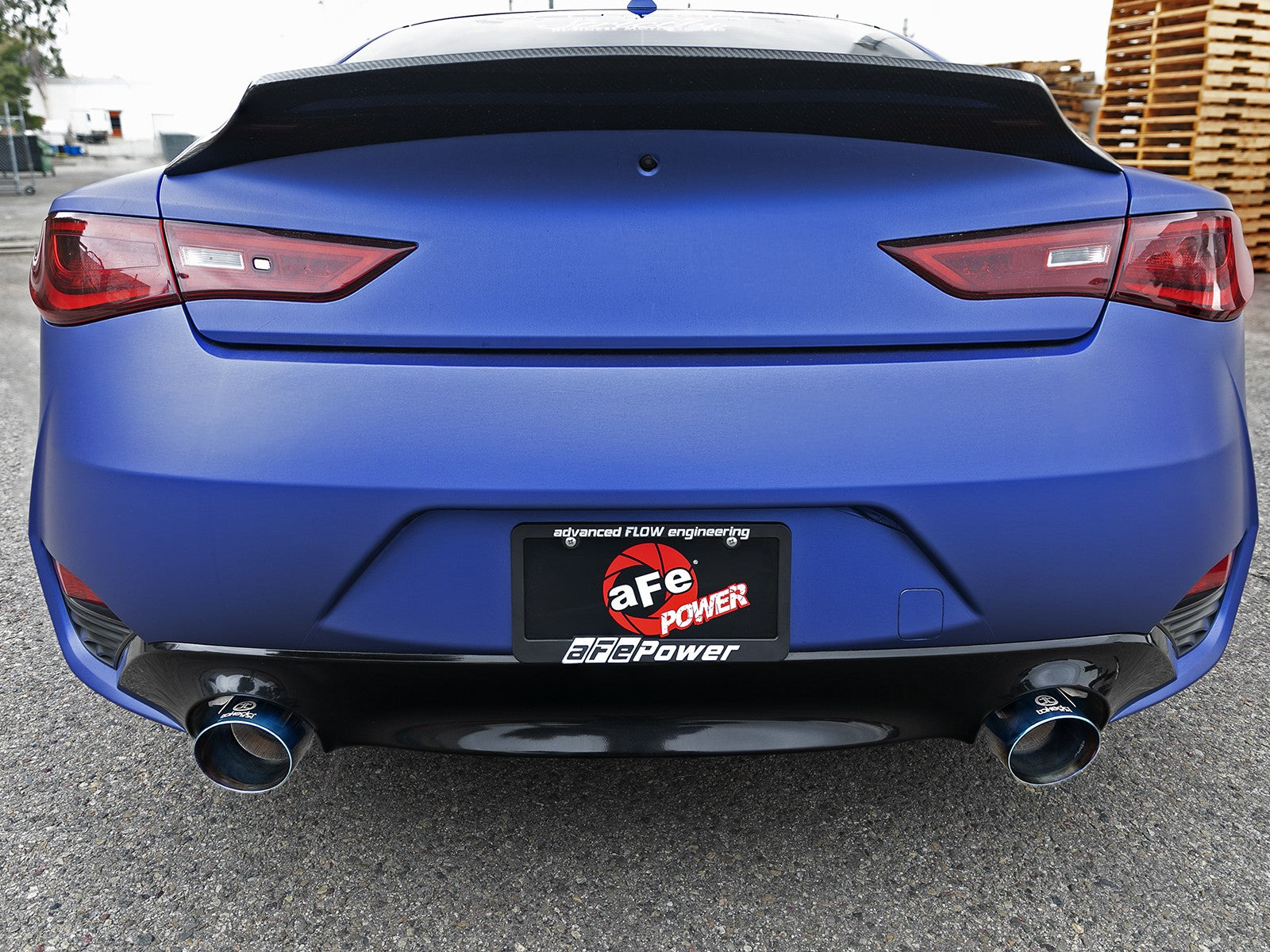 Takeda 2-1/2 IN 304 Stainless Steel Axle-Back Exhaust System w/ Blue Flame Tips Infiniti Q60 17-20 V6-3.0L (tt)