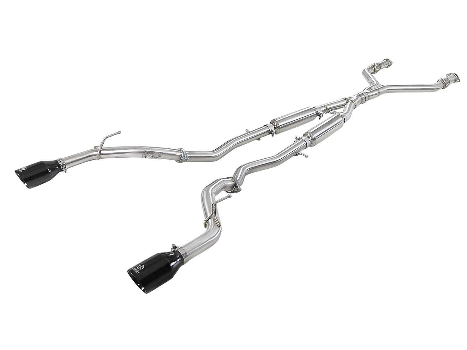 Takeda 2-1/2 IN 304 Stainless Steel Cat-Back Exhaust System w/ Black Tips Infiniti Q60 17-20 V6-3.0L (tt)