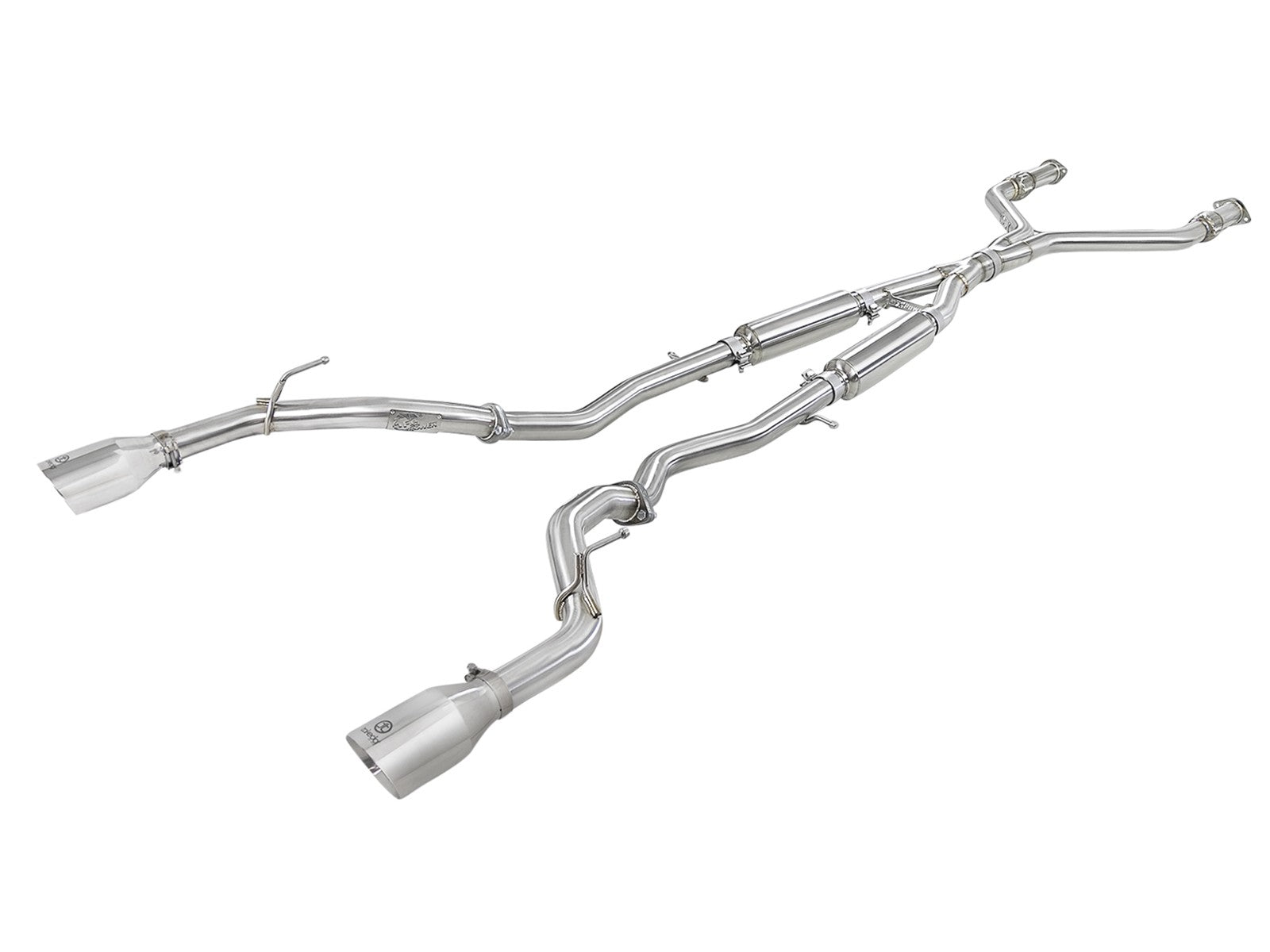 Takeda 2-1/2 IN 304 Stainless Steel Cat-Back Exhaust System w/ Polished Tips Infiniti Q60 17-20 V6-3.0L (tt)