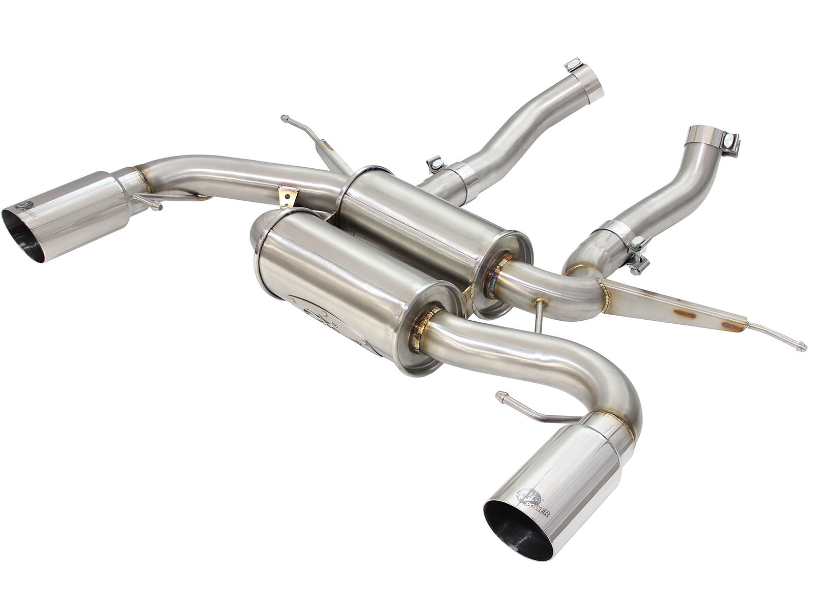 aFe MACHForce XP 2.5in Axle Back Stainless Exhaust w/ Polished Tips 07-13 BMW 335i 3.0L L6 (E90/92) - 0