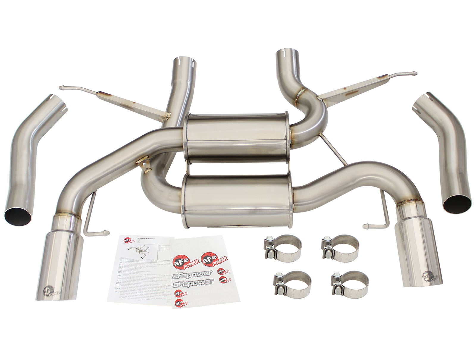 aFe MACHForce XP 2.5in Axle Back Stainless Exhaust w/ Polished Tips 07-13 BMW 335i 3.0L L6 (E90/92)