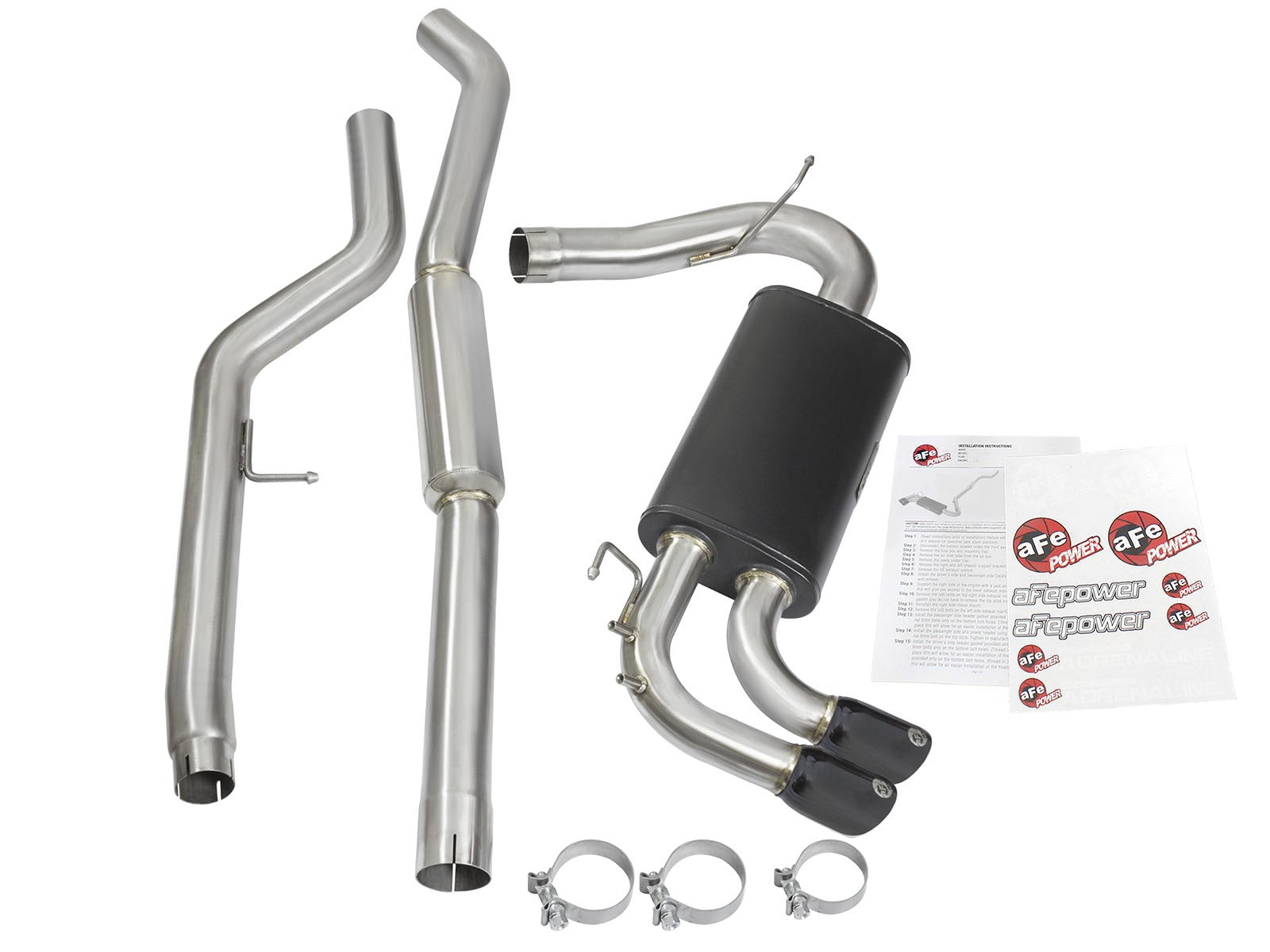 MACH Force-Xp 3 IN to 2-1/4 IN Stainless Steel Cat-Back Exhaust w/ Black Tip BMW 328i/428i (F30/F32) 12-16 L4-2.0L (t) N20/N26