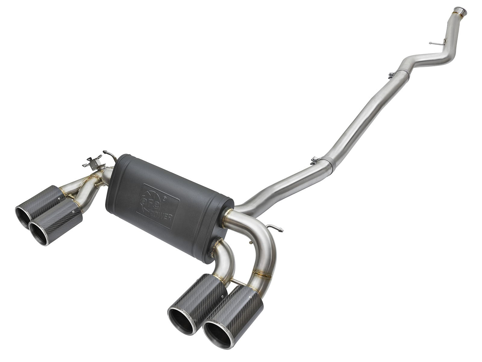 MACH Force-Xp 304 Stainless Steel Downpipe-Back Exhaust w/ Carbon Fiber Tips BMW M2 (F87) 16-18 L6-3.0L (t) N55 - 0