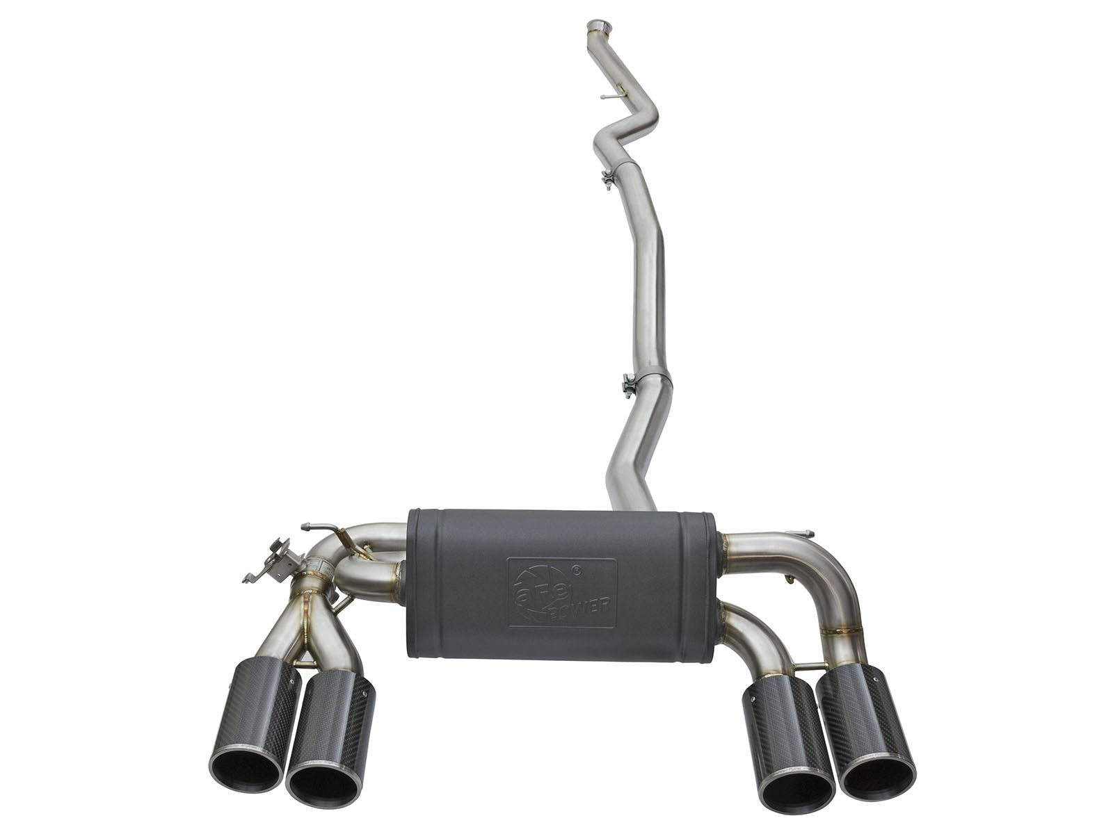 MACH Force-Xp 304 Stainless Steel Downpipe-Back Exhaust w/ Carbon Fiber Tips BMW M2 (F87) 16-18 L6-3.0L (t) N55