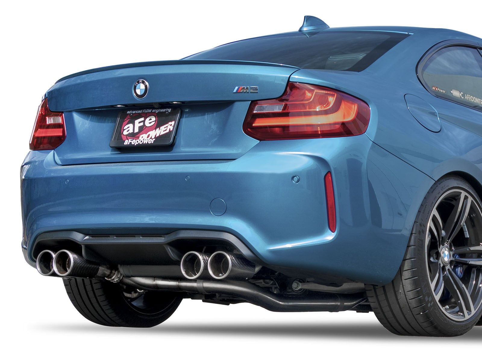 MACH Force-Xp 304 Stainless Steel Downpipe-Back Exhaust w/ Carbon Fiber Tips BMW M2 (F87) 16-18 L6-3.0L (t) N55