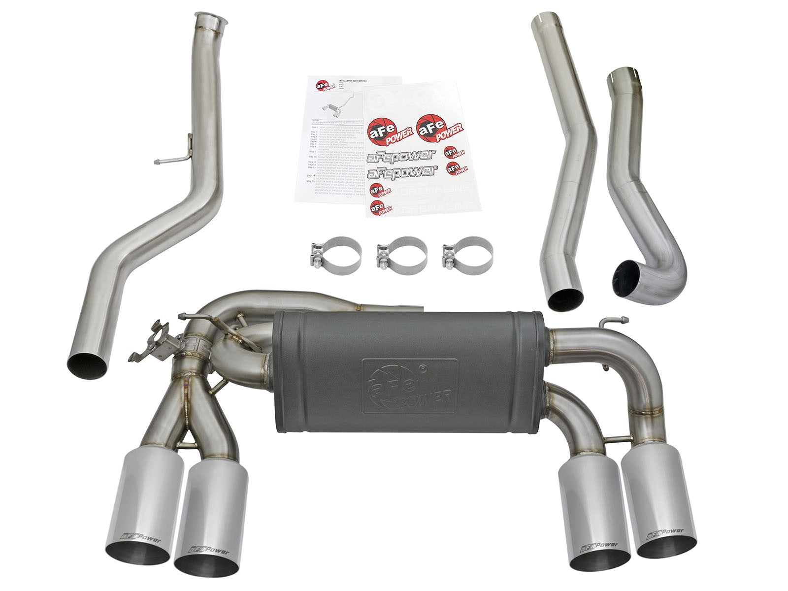 MACH Force-Xp 304 Stainless Steel Downpipe-Back Exhaust w/ Polish Tips BMW M2 (F87) 16-18 L6-3.0L (t) N55