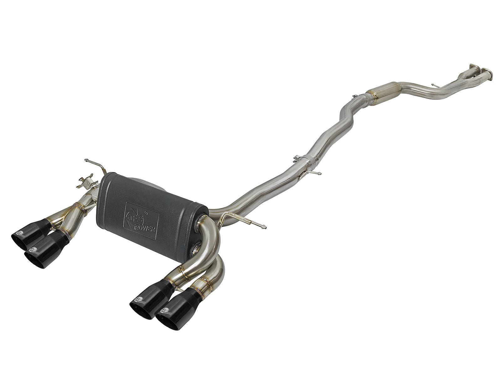 MACH Force-Xp 2-1/2 IN Stainless Steel Downpipe-Back Exhaust w/ Black Tips BMW M3/M4 (F80/82/83) 15-20 L6-3.0L (tt) S55