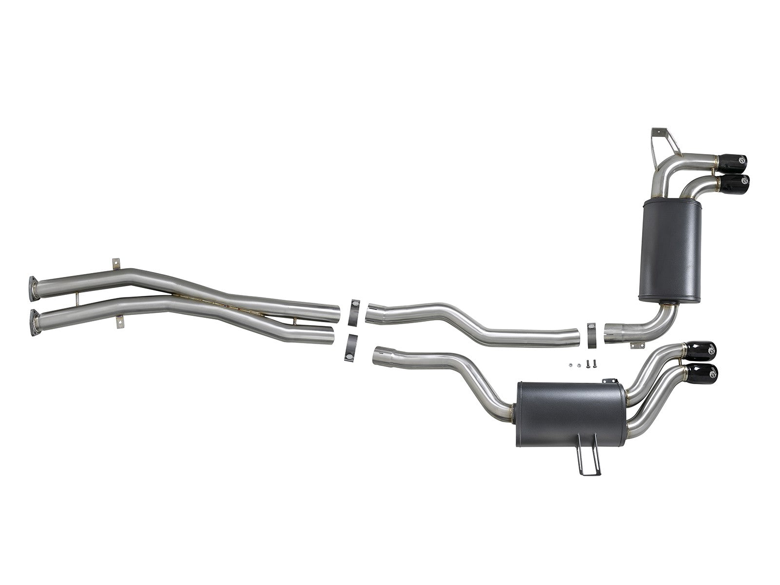 MACH Force-XP 2-1/2 IN 304 Stainless Steel Cat-Back Exhaust System w/ Black Tips BMW M3 (E46) 01-06 L6-3.2L S54 - 0