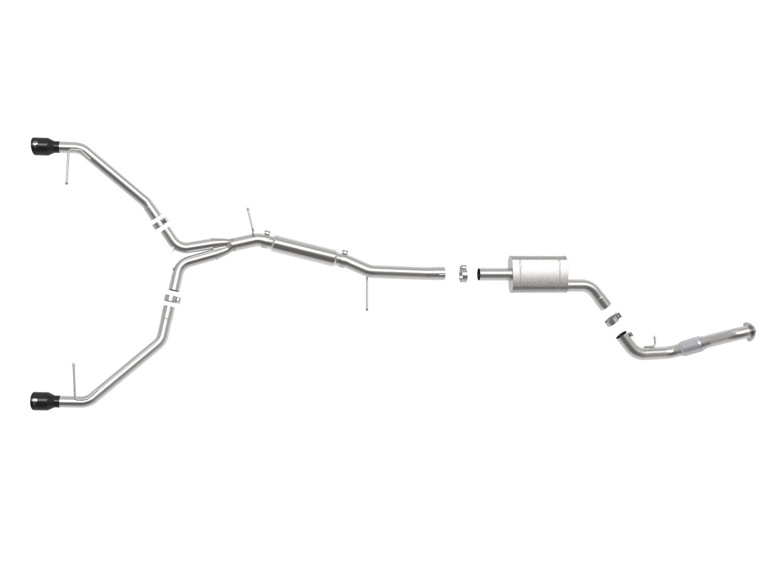 aFe 17-19 Audi A4 (B9) MACH Force-Xp 3in to 2.5in 304 SS Cat-Back Exhaust System-Dual SS Tips - 0