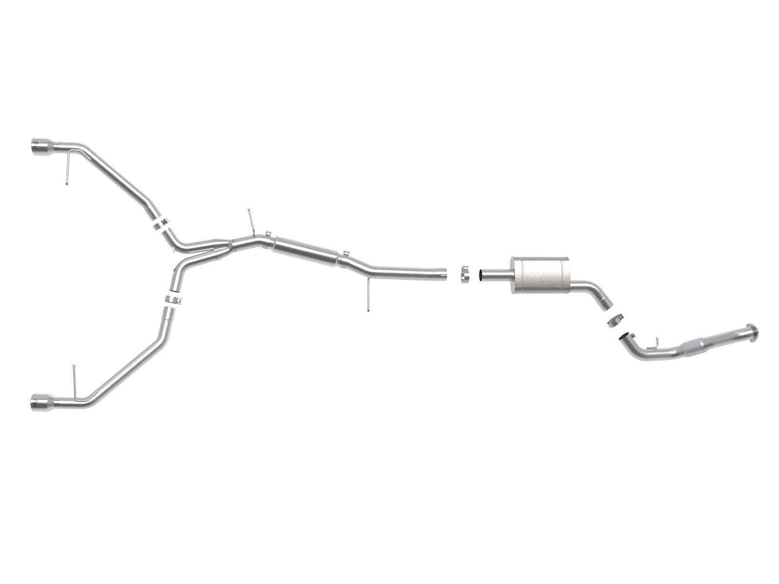 aFe 17-19 Audi A4 (B9) MACH Force-Xp 3in to 2.5in 304 SS Cat-Back Exhaust System-Dual Polished Tips - 0