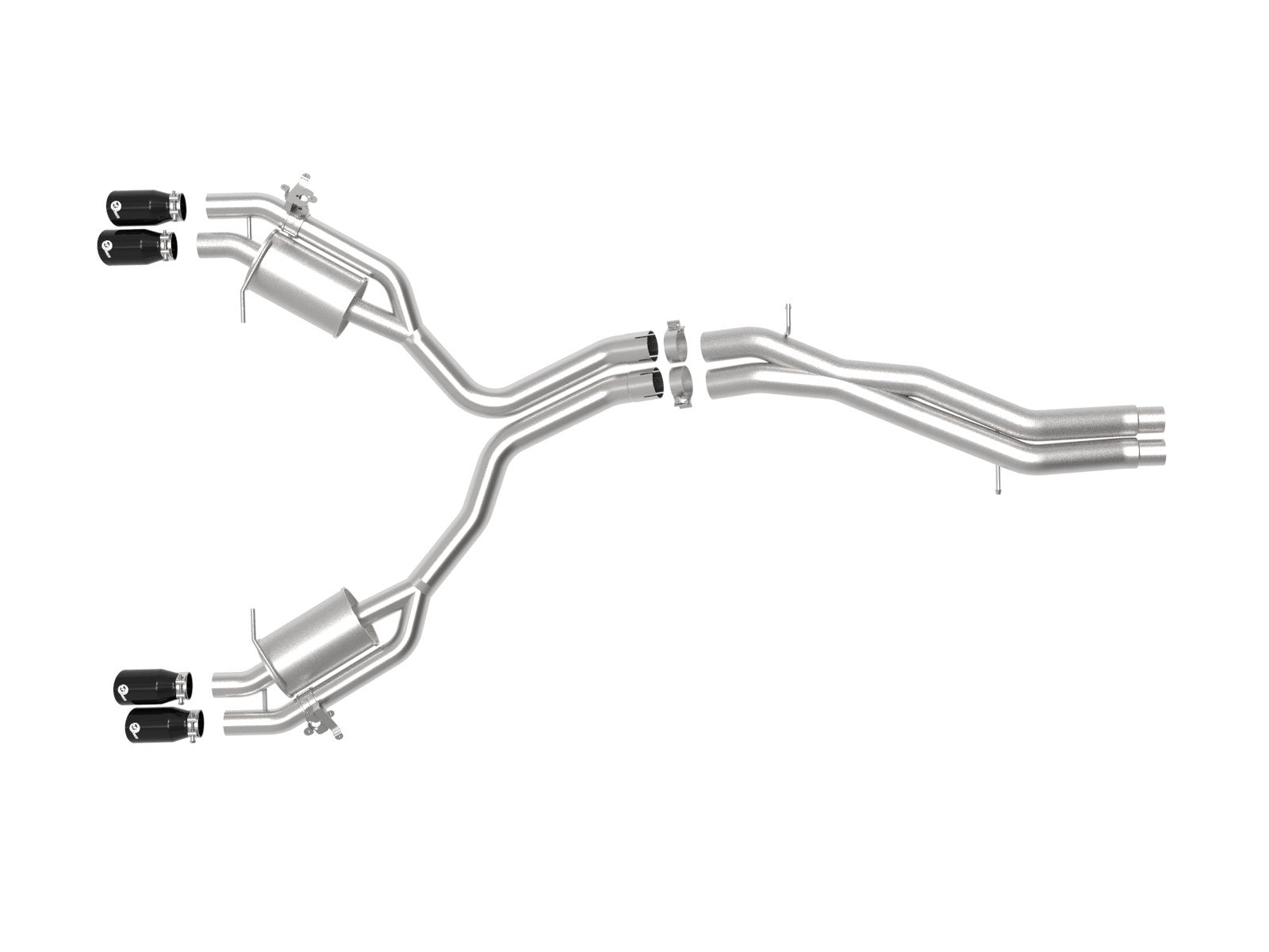 aFe 18-20 Audi RS5 Coupe MACH Force-Xp 3in to 2.5in 304 SS Axle-Back Exhaust System (Quad Black Tip) - 0